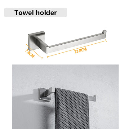 Bathroom Hardware Set Bathroom Accessories Black Robe Hook Towel Rail Bar Rack Bar Shelf Tissue Paper Holder Toothbrush Holder