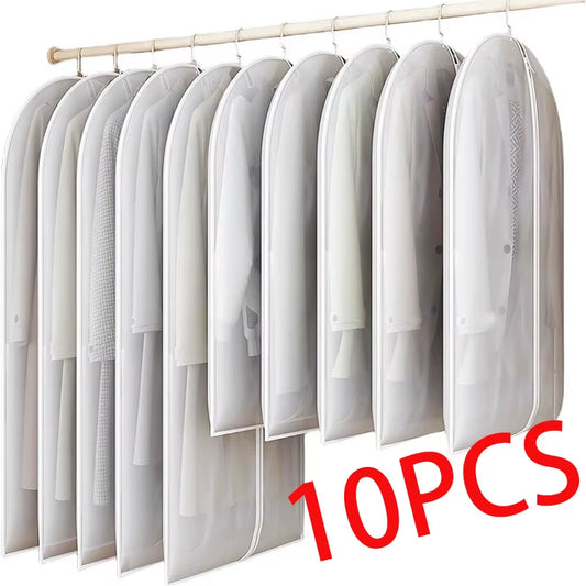Clothes Hanging Dust Cover Wedding Dress Cover Suit Coat Storage Bag Transparent Fully Enclosed Clothes Cover with Zipper