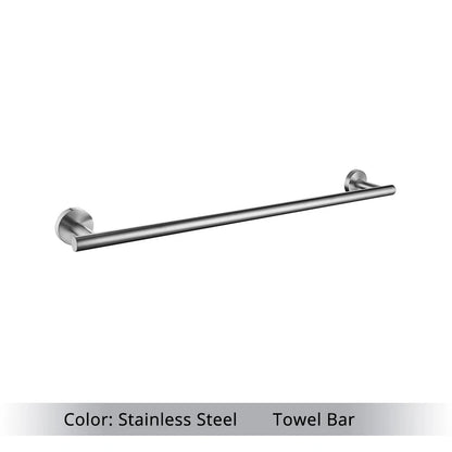 Brushed Gold Bathroom Accessories Set - Wall Mount Hand Towel Bar Rack Toilet Paper Holder Robe Hook Hardware Kit