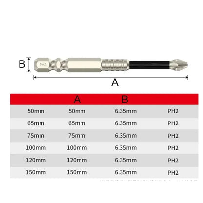 1Pc Magnetic Screwdriver Bit Alloy Steel Anti-Slip Long Drill Bits 1/4 Hex Shank PH2 Head Screwdriver Bit Hand Tools 25-150Mm