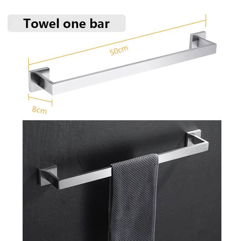 Bathroom Hardware Set Bathroom Accessories Black Robe Hook Towel Rail Bar Rack Bar Shelf Tissue Paper Holder Toothbrush Holder