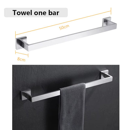 Bathroom Hardware Set Bathroom Accessories Black Robe Hook Towel Rail Bar Rack Bar Shelf Tissue Paper Holder Toothbrush Holder