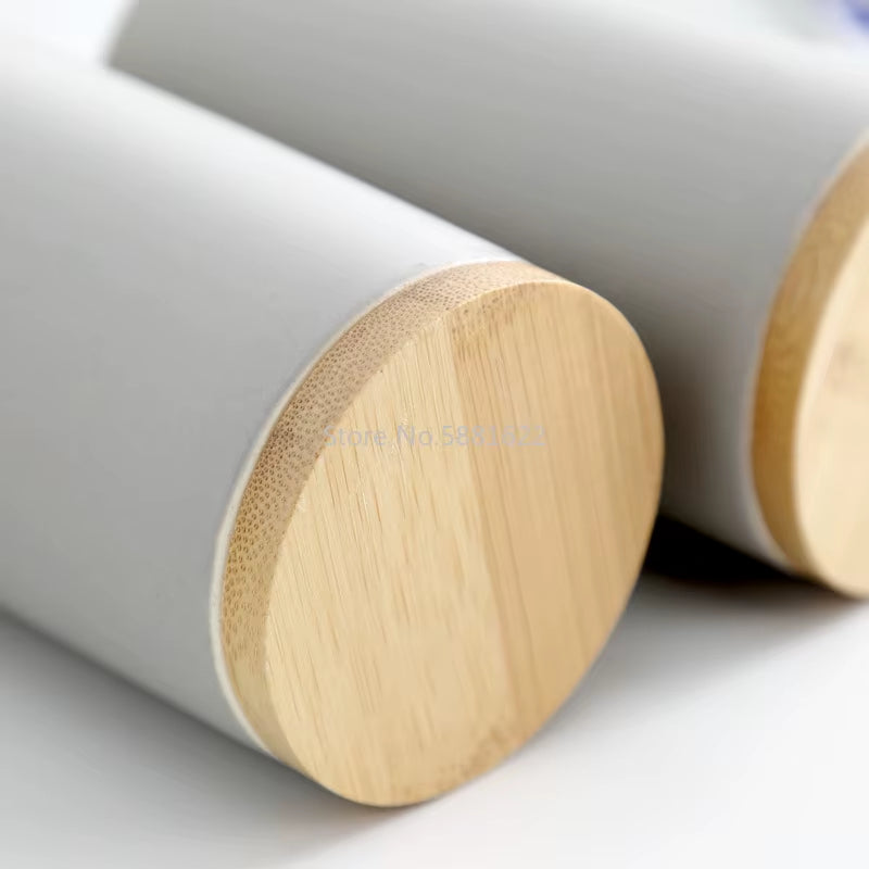 Ceramic Bamboo Bathroom Tumblers Teeth Brushing Cup Bathroom Emulsion Container Kitchen Tableware Dishwashing Liquid Container