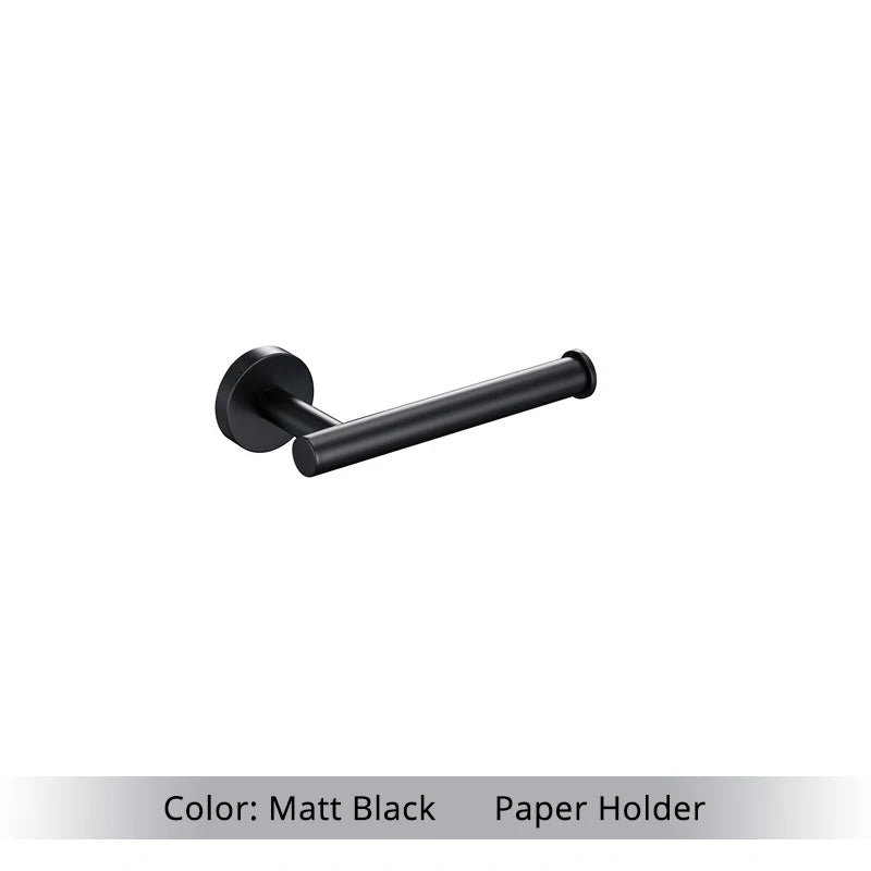 Brushed Gold Bathroom Accessories Set - Wall Mount Hand Towel Bar Rack Toilet Paper Holder Robe Hook Hardware Kit