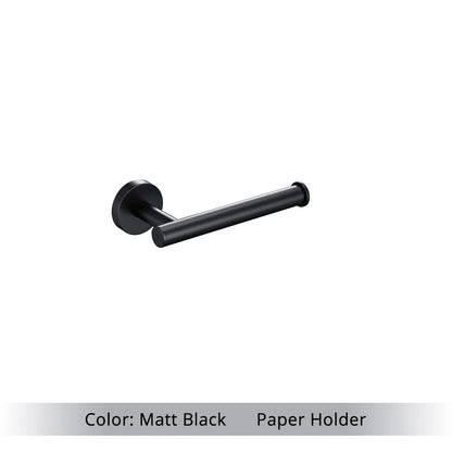 Brushed Gold Bathroom Accessories Set - Wall Mount Hand Towel Bar Rack Toilet Paper Holder Robe Hook Hardware Kit
