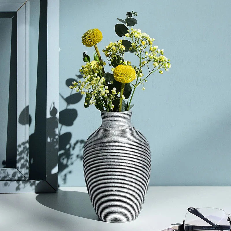 Ceramic Vase for Home Decor Nordic Flower Pot Home Living Room Decoration Flower Vase Cachepot for Flowers Modern for Interior