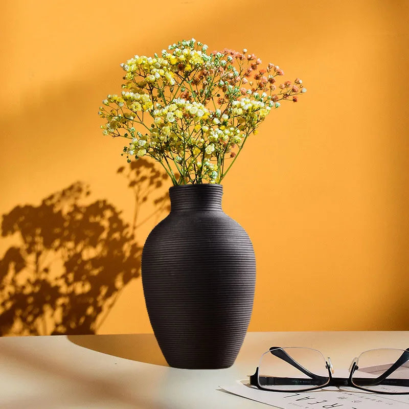 Ceramic Vase for Home Decor Nordic Flower Pot Home Living Room Decoration Flower Vase Cachepot for Flowers Modern for Interior