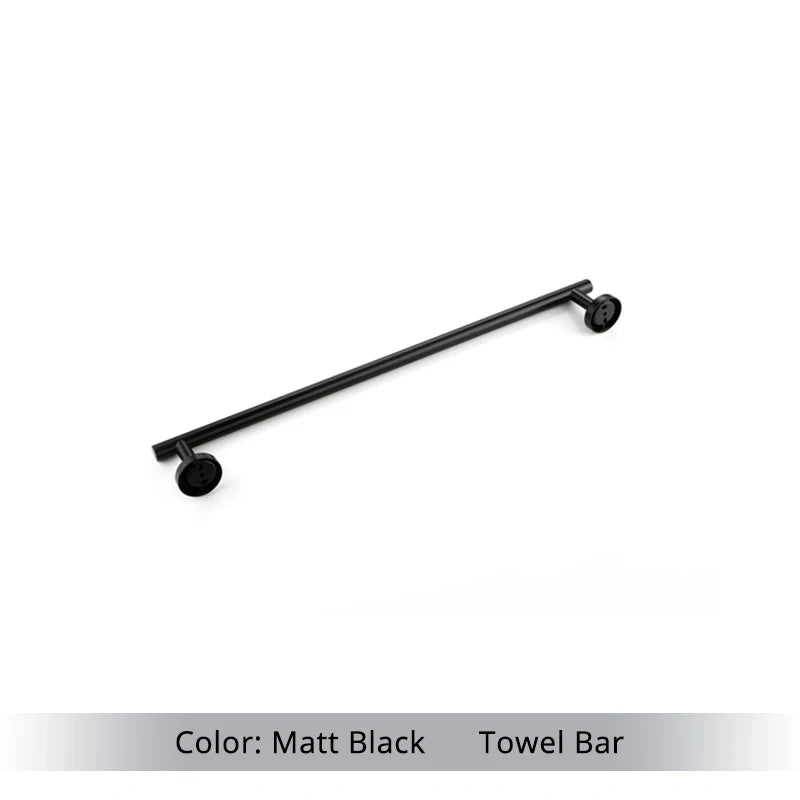 Brushed Gold Bathroom Accessories Set - Wall Mount Hand Towel Bar Rack Toilet Paper Holder Robe Hook Hardware Kit