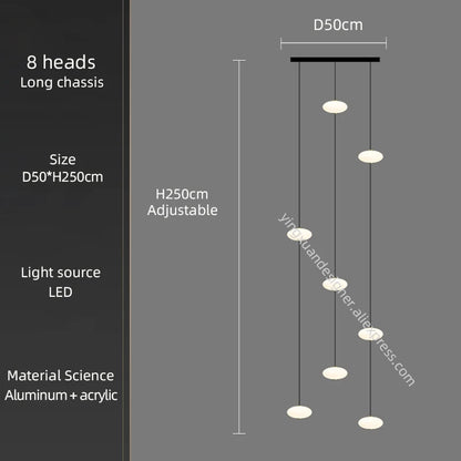 Minimalist Chandelier Villa Revolving Staircase Pendent Lamp Hotel Hall Hanging Lamp for Ceiling Lamps Nordic Hanging Chandelier