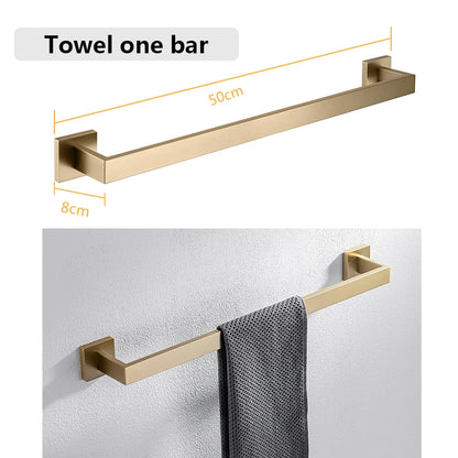 Bathroom Hardware Set Bathroom Accessories Black Robe Hook Towel Rail Bar Rack Bar Shelf Tissue Paper Holder Toothbrush Holder