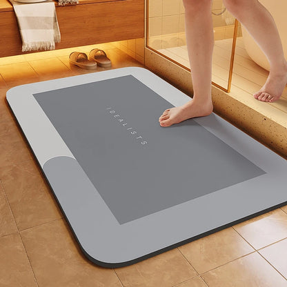Super Absorbent Bath Mat Rubber Bathroom Rug Non-Slip Entrance Doormat Nappa Skin Floor Mats Toilet Carpet Kitchen Area Rugs