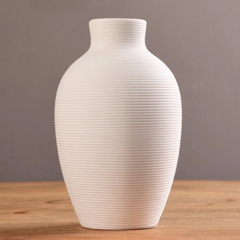 Ceramic Vase for Home Decor Nordic Flower Pot Home Living Room Decoration Flower Vase Cachepot for Flowers Modern for Interior