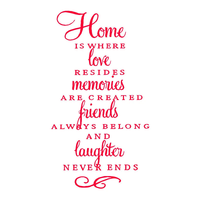 Wall Quote Stickers Home Decor - Home Is Where Love Resides...Modern Wall Art Vinyl Decal Stickers