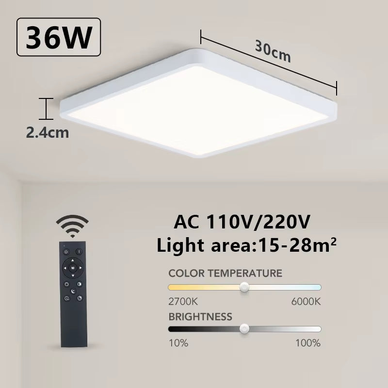 Tuya Smart LED Ceiling Lamp Wood Grain App Voice Control Alexa/Google Remote Control Square Ceiling Lights Living Room