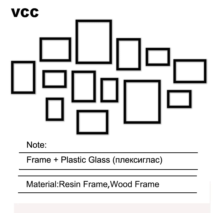 13Pcs/Set Wood Picture Frames for Wall Hanging, Photo Frame Wall with Picture Classic Wooden Frame for Home Decor