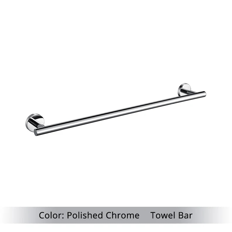 Brushed Gold Bathroom Accessories Set - Wall Mount Hand Towel Bar Rack Toilet Paper Holder Robe Hook Hardware Kit