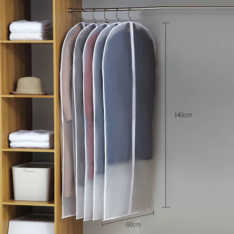 Clothes Hanging Dust Cover Wedding Dress Cover Suit Coat Storage Bag Transparent Fully Enclosed Clothes Cover with Zipper