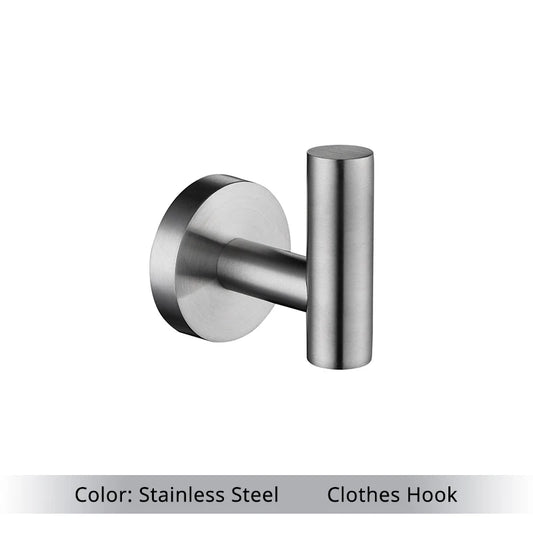 Brushed Gold Bathroom Accessories Set - Wall Mount Hand Towel Bar Rack Toilet Paper Holder Robe Hook Hardware Kit