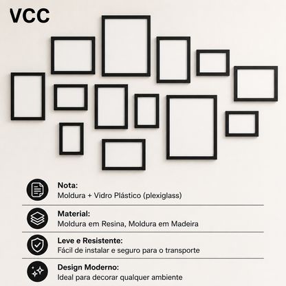 Porta-Retrato de Alumínio para Mesa Moldura Elegante para Fotos, Certificados e Diplomas, Ideal para Casa ou Escritório
