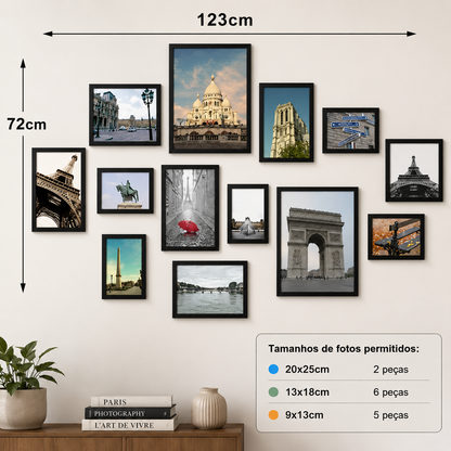Porta-Retrato de Alumínio para Mesa Moldura Elegante para Fotos, Certificados e Diplomas, Ideal para Casa ou Escritório