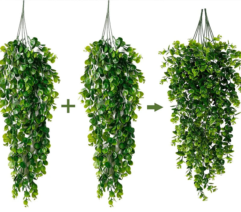 Planta decorativa artificial pendente para decoração de Natal, ideal para usar com iluminação decorativa
