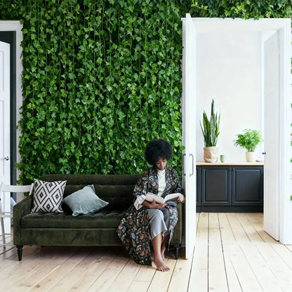 Planta decorativa guirlanda para inerior, jadim exterior ou decoração de eventos, aspecto realista
