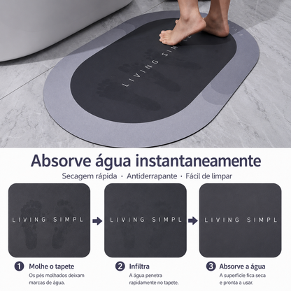 Tapete de Banho Super Absorvente e Antiderrapante - Secagem Rápida