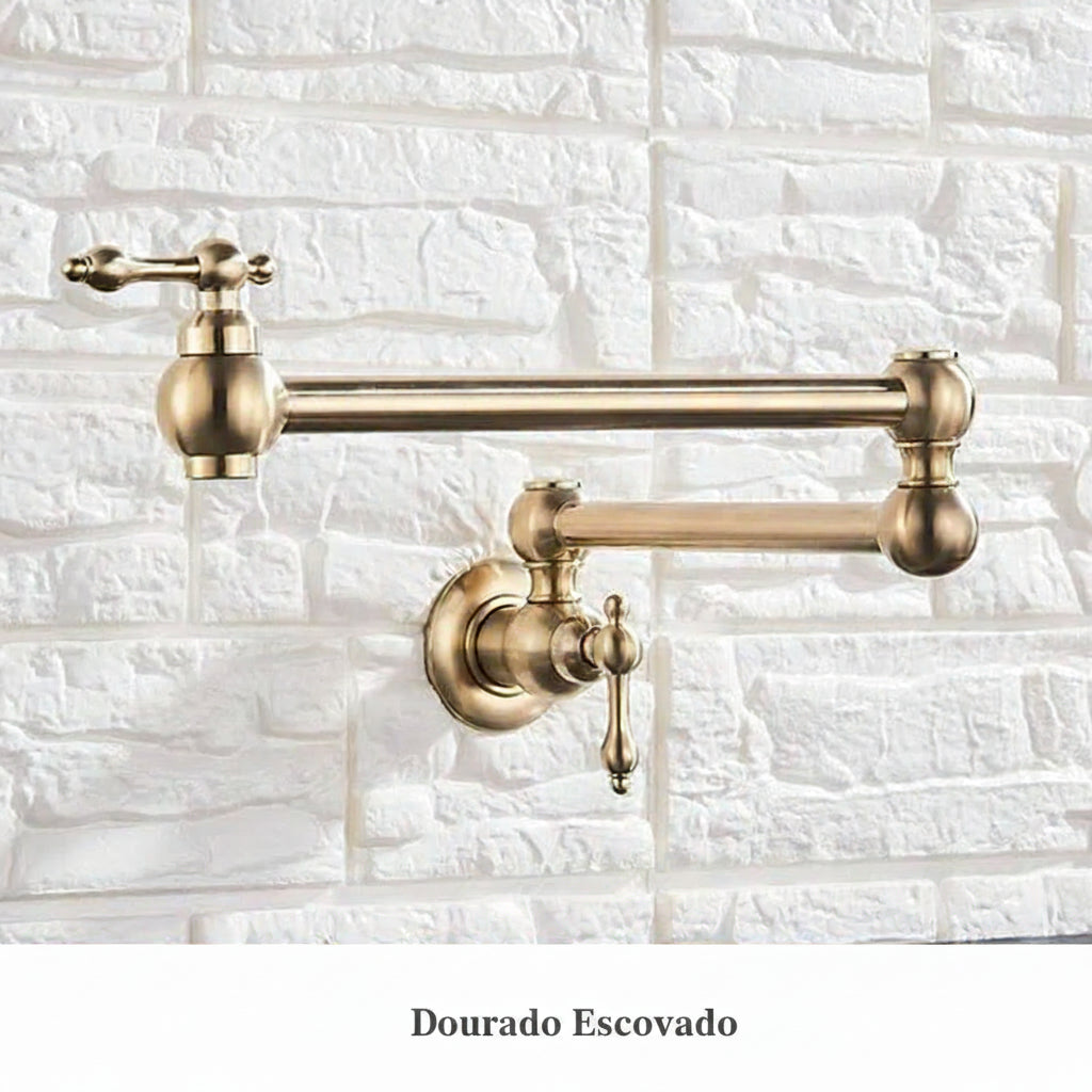 Torneira de Parede Articulada para Cozinha e Casa de Banho