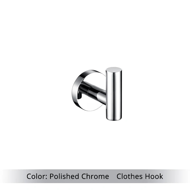 Brushed Gold Bathroom Accessories Set - Wall Mount Hand Towel Bar Rack Toilet Paper Holder Robe Hook Hardware Kit
