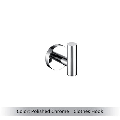 Brushed Gold Bathroom Accessories Set - Wall Mount Hand Towel Bar Rack Toilet Paper Holder Robe Hook Hardware Kit