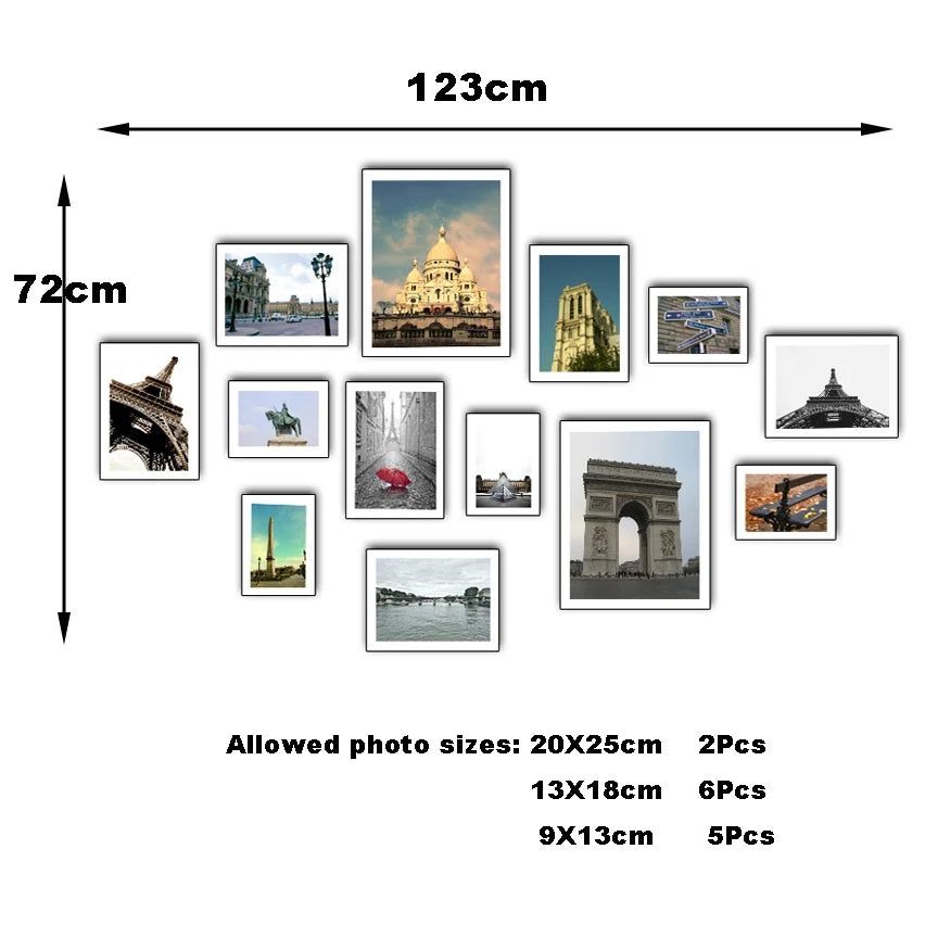 13Pcs/Set Wood Picture Frames for Wall Hanging, Photo Frame Wall with Picture Classic Wooden Frame for Home Decor