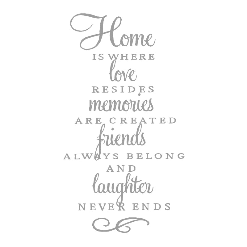 Wall Quote Stickers Home Decor - Home Is Where Love Resides...Modern Wall Art Vinyl Decal Stickers