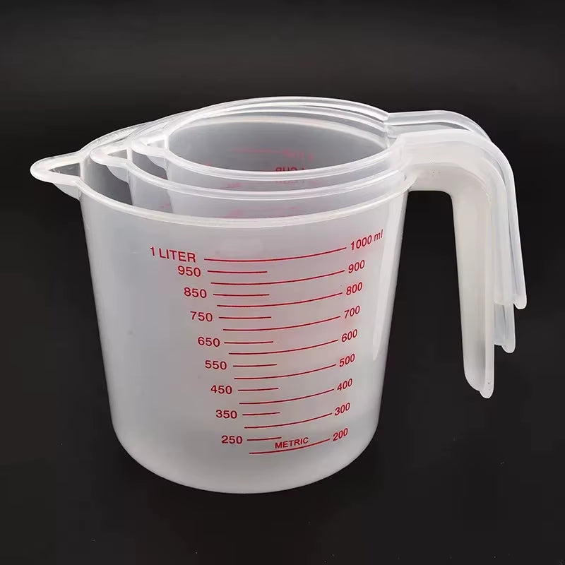 3Pcs 250/500/1000Ml Baking Liquid Measuring Cups PVC Scale Cup Plastic Measuring Volume Beaker Kitchen Baking Tools