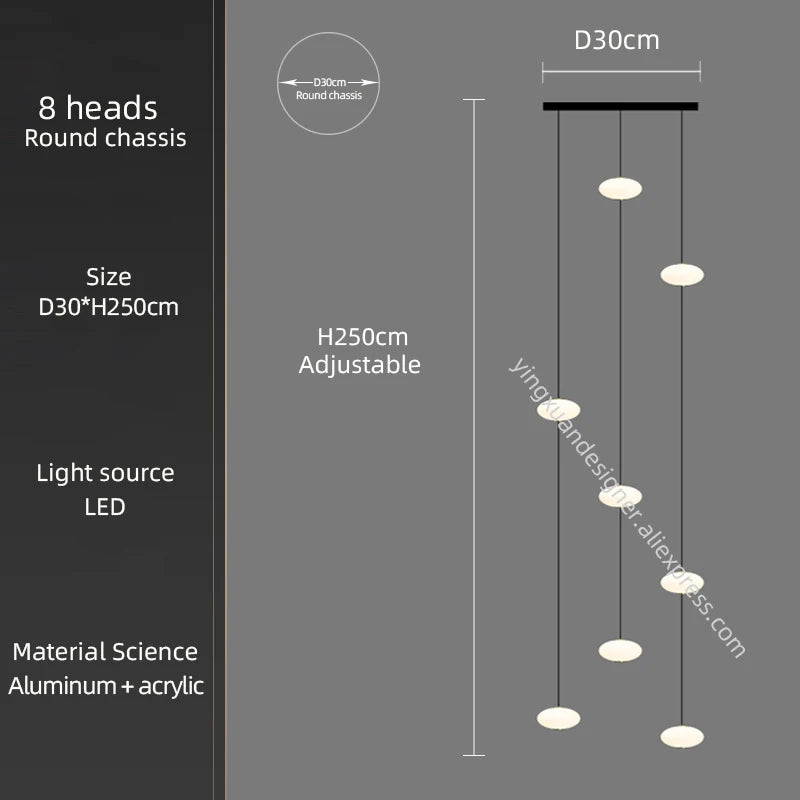 Minimalist Chandelier Villa Revolving Staircase Pendent Lamp Hotel Hall Hanging Lamp for Ceiling Lamps Nordic Hanging Chandelier