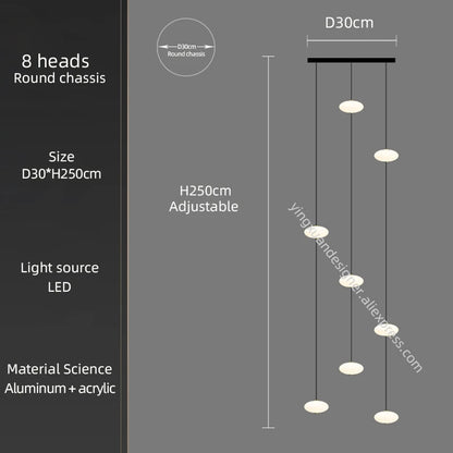 Minimalist Chandelier Villa Revolving Staircase Pendent Lamp Hotel Hall Hanging Lamp for Ceiling Lamps Nordic Hanging Chandelier