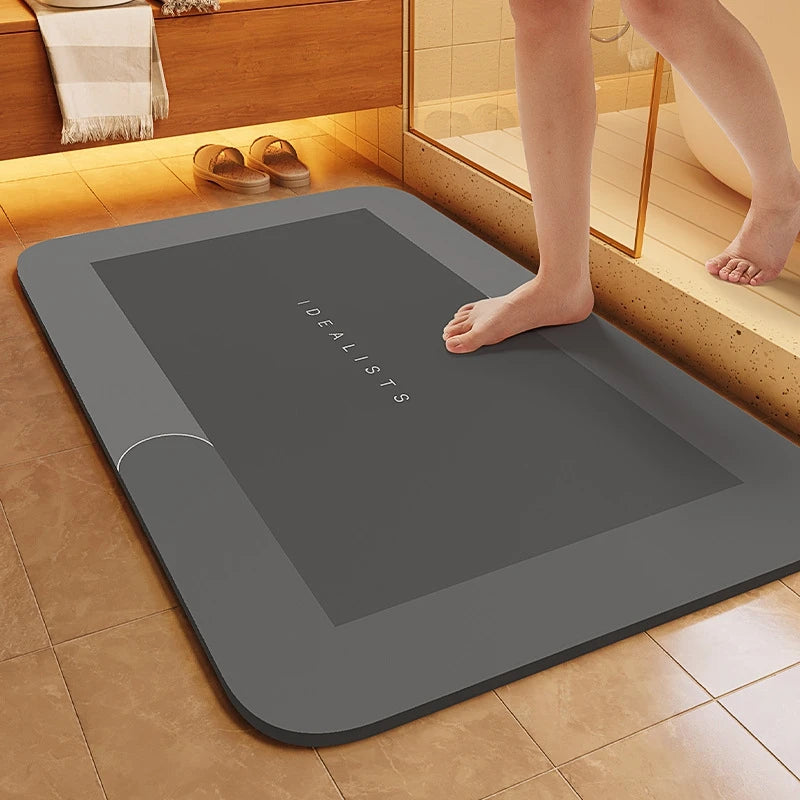 Super Absorbent Bath Mat Rubber Bathroom Rug Non-Slip Entrance Doormat Nappa Skin Floor Mats Toilet Carpet Kitchen Area Rugs