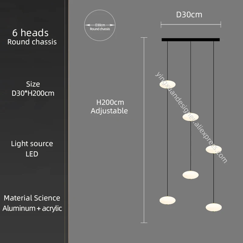 Minimalist Chandelier Villa Revolving Staircase Pendent Lamp Hotel Hall Hanging Lamp for Ceiling Lamps Nordic Hanging Chandelier