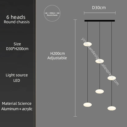 Minimalist Chandelier Villa Revolving Staircase Pendent Lamp Hotel Hall Hanging Lamp for Ceiling Lamps Nordic Hanging Chandelier