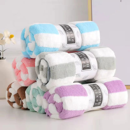 35X75Cm Stripes Absorbent Quick Drying Bath Towel Sets Soft Adults Face Hand Towels Bathroom Microfiber Swim Bath Towels 2022