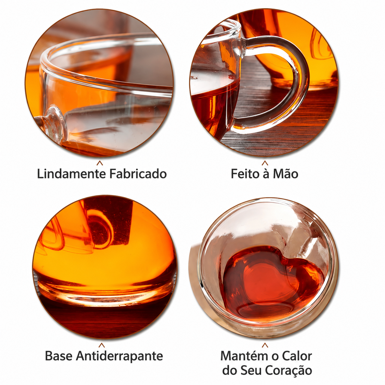 Chávena de vidro parede dupla em formato de coração copo térmico borossilicato para café, chá e cocktails, presente para casais