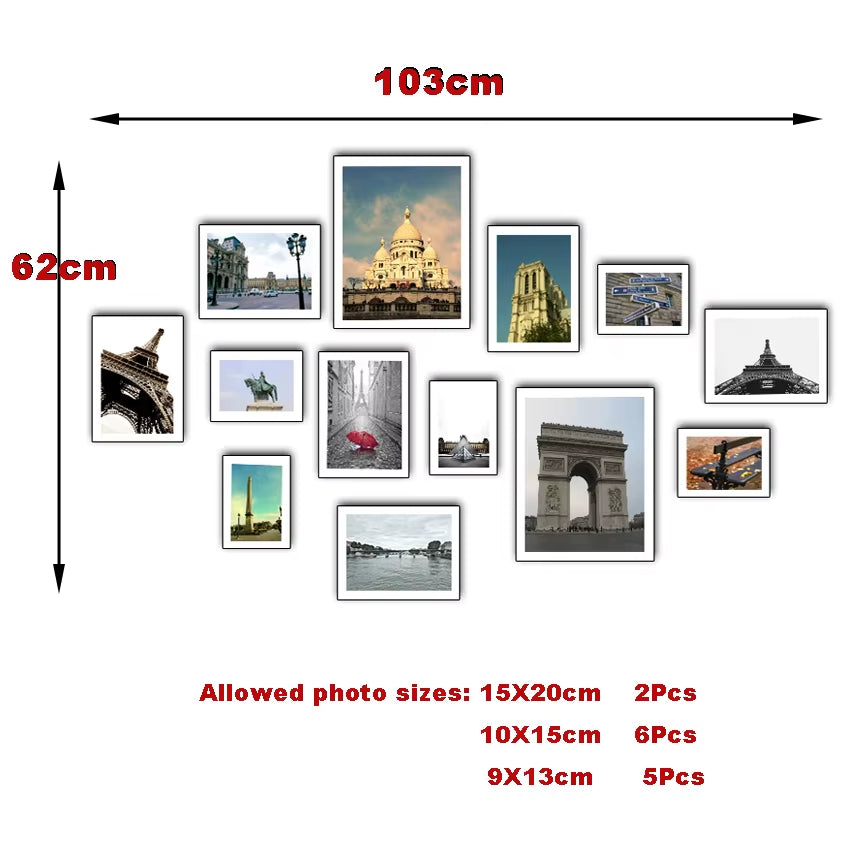 13Pcs/Set Wood Picture Frames for Wall Hanging, Photo Frame Wall with Picture Classic Wooden Frame for Home Decor