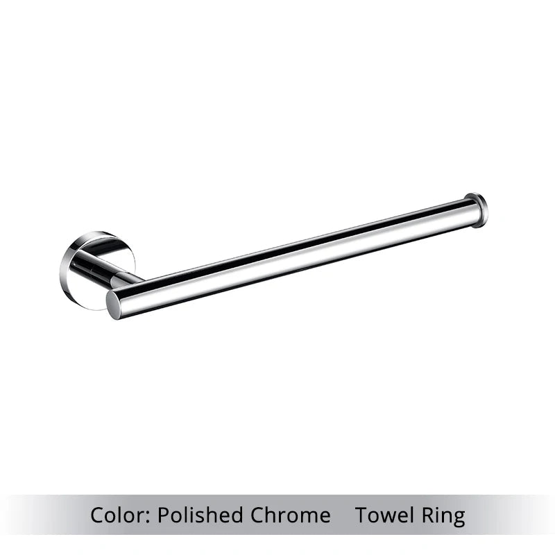 Brushed Gold Bathroom Accessories Set - Wall Mount Hand Towel Bar Rack Toilet Paper Holder Robe Hook Hardware Kit