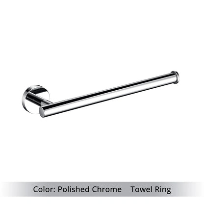Brushed Gold Bathroom Accessories Set - Wall Mount Hand Towel Bar Rack Toilet Paper Holder Robe Hook Hardware Kit