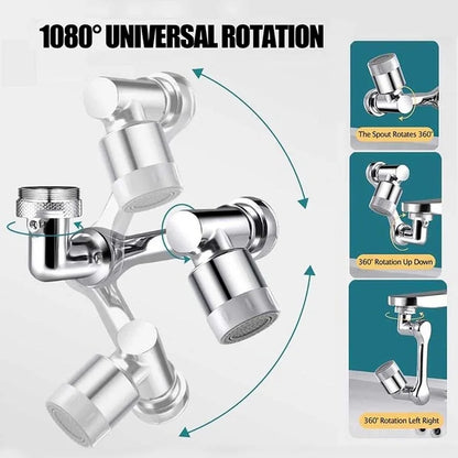 Stainless Steel Faucet Extender 1080 °Swivel Water Tap Nozzle Faucet Sprayer Universal Bathroom Mixer Aerator 2 Spray Modes