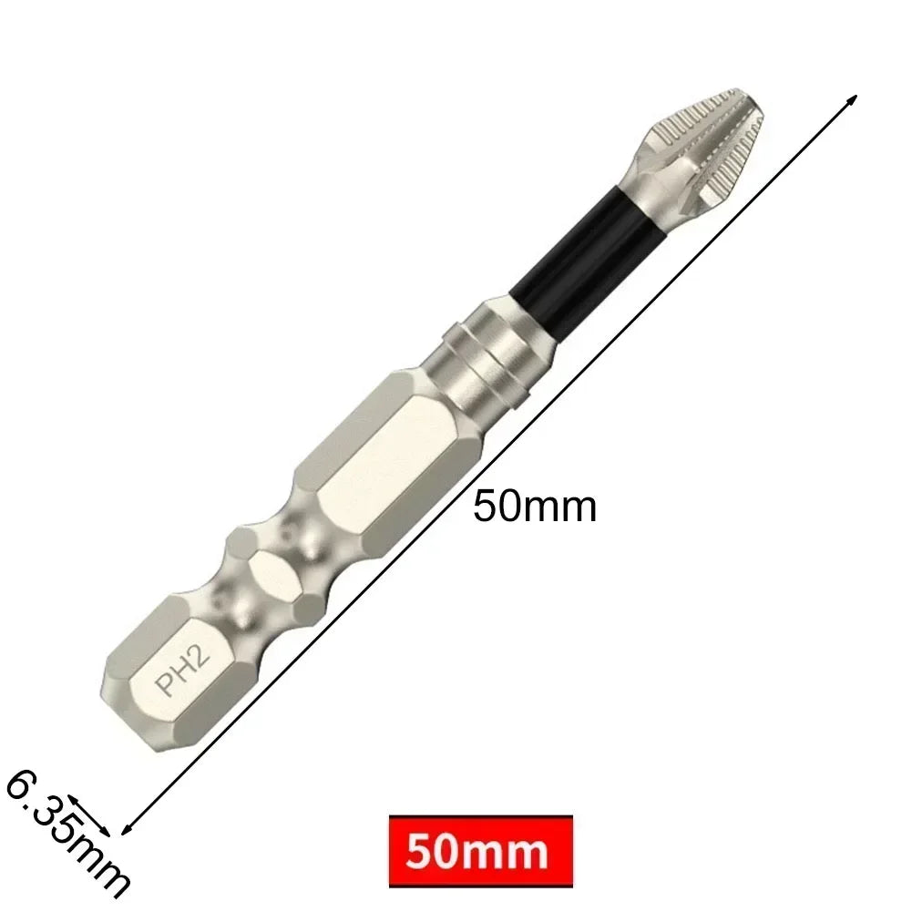 1Pc Magnetic Screwdriver Bit Alloy Steel Anti-Slip Long Drill Bits 1/4 Hex Shank PH2 Head Screwdriver Bit Hand Tools 25-150Mm