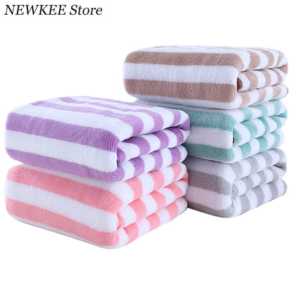 35X75Cm Stripes Absorbent Quick Drying Bath Towel Sets Soft Adults Face Hand Towels Bathroom Microfiber Swim Bath Towels 2022