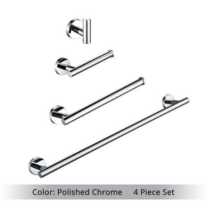 Brushed Gold Bathroom Accessories Set - Wall Mount Hand Towel Bar Rack Toilet Paper Holder Robe Hook Hardware Kit