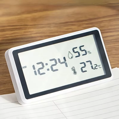 Medidor digital de temperatura e humidade para espaços interiores